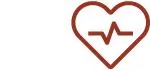 Red heart icon with an electrocardiogram line inside, symbolizing health benefits and comprehensive coverage on the careers pay and benefits webpage.