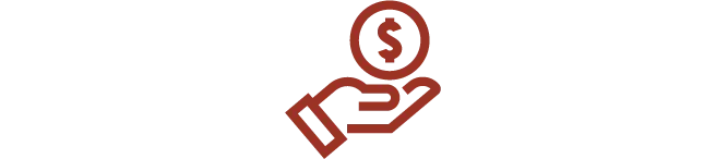Icon of hand holding payment 